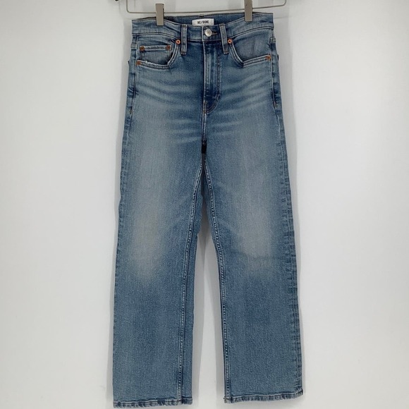 RE/DONE Size 26 70s Stove Pipe Denim Jeans True Indigo $275 msrp Blue I6-6 - Picture 2 of 8
